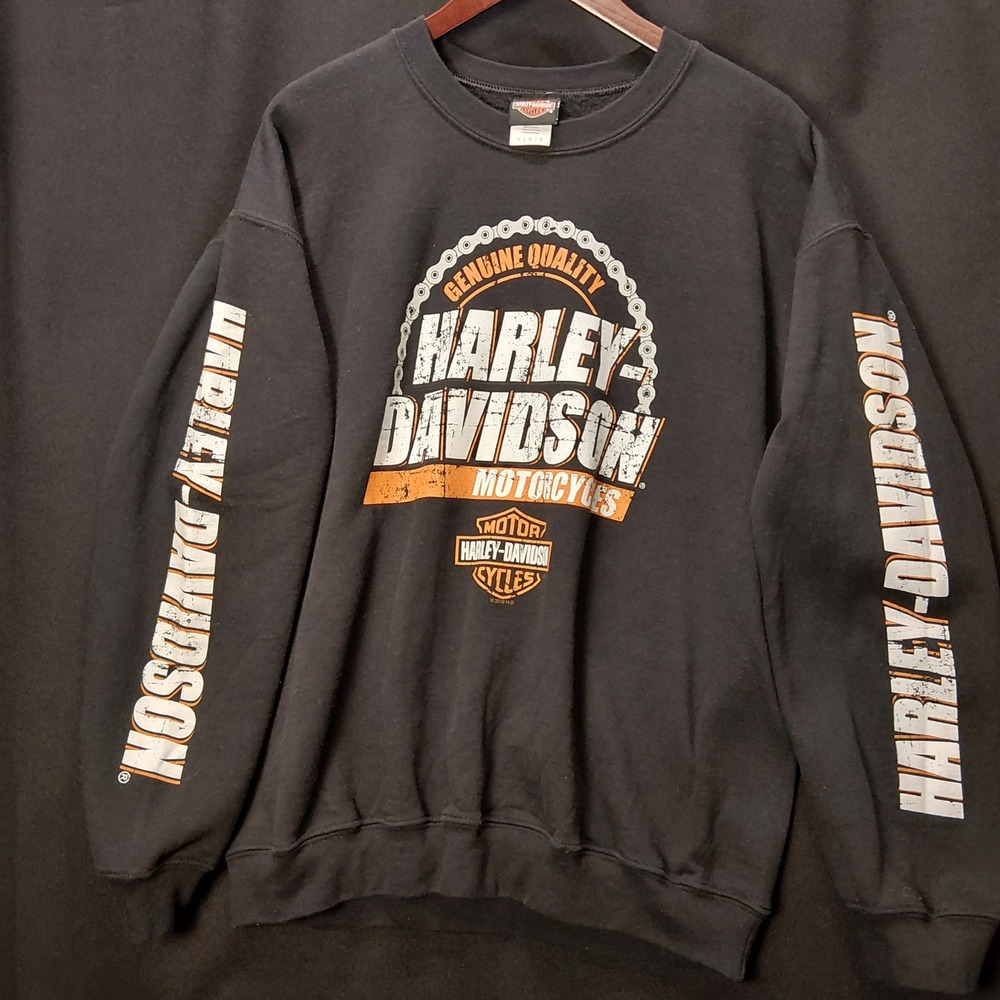 Harley Davidson Boneyard Winterville NC Graphic Sweatshirt Mens Large Black 2019